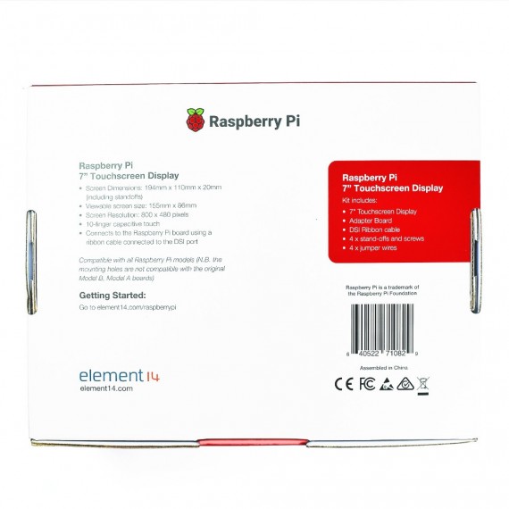 Display touch Raspberry Pi 7", interfaz DSI, 800x480