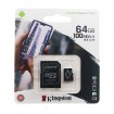 Memoria micro SD card 64GB Kingston Clase 10 A1 100MB/s